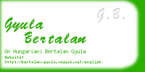 gyula bertalan business card